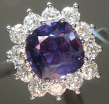 SOLD.....Sapphire Ring: 1.86ct Purple Cushion Cut Sapphire Bold Halo Ring R5596