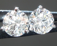 SOLD....Colorless Diamond Earrings: 1.01ctw F-G I1 Round Brilliant Diamond Martini Stud Earrings R5628