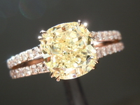 SOLD...2.01ct Fancy Light Yellow VS1 Cushion Cut Diamond Ring GIA R5917