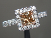 0.53ct Yellow Brown VS1 Princess Cut Diamond Ring R6159
