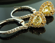 SOLD...Yellow Diamond Earrings: 1.02cts Fancy Yellow Pear Shape Diamond Dangle Earrings R6213