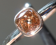 SOLD...Brown Diamond Ring: .38ct Fancy Yellow Brown SI1 Cushion Cut Diamond Ring R6376