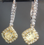 SOLD....Diamond Earrings: .77cts Y-Z Radiant Cut Diamond Halo Earrings R6619