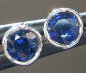 SOLD...Sapphire Earrings: .78ctw Blue Round Brilliant Sapphire Earrings R6717