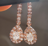SOLD...Diamond Earrings: .33cts E-F VS Pear Shape Diamond Halo Earrings R6735
