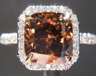 SOLD.....Brown Diamond Ring: 2.64ct Fancy Dark Orangy Brown Cushion Cut Diamond Ring R6977