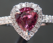 SOLD...Ruby Ring: 1.20ct Pear Shape Ruby and Diamond Halo Ring R7014