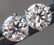 SOLD.......Colorless Diamond Earrings: 1.03ctw F SI2 Round Brilliant Diamond Stud Earrings R6758