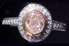 SOLD....Ring- GIA .63ct Oval Cut Pink Diamond Micro-Set Ring R1341