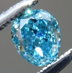 Loose Blue Diamond: .44ct Fancy Vivid Green-Blue SI2 Pear Modified Brilliant Diamond GIA R7202