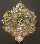 SOLD.....Yellow Diamond Ring: 3.49ctw Natural Yellow Round Brilliant Cluster Diamond Ring R7322