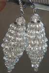 SOLD...Colorless Diamond Earrings: 33.06cts G-H VS Briolette Diamond Dangle Earrings R7460