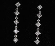 SOLD.....54ctw H VS1 Princess Cut Diamond Earrings R8007