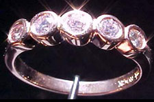 SOLD....Diamond Band- .28ctw Fancy Light Pink Diamond Ring Band R1370