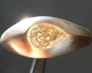SOLD...0.67ct Brownish Greenish Yellow VS Pear Shape Diamond Ring R8438