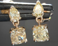 SOLD.....1.11ctw Yellow Diamond Dangle Earrings R8512
