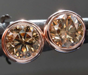 SOLD...1.25ctw Brown SI2 Round Brilliant Diamond Earrings R8205