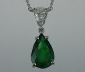 SOLD...1.84ct Pear Shape Emerald Necklace R8701