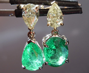 4.24ctw Emerald and Diamond Earrings R8857