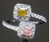 SOLD...0.47cts Fancy Colored Cushion Cut Diamond Ring R9040