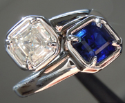 SOLD...1.88ctw Asscher Cut Diamond and Sapphire Ring R9448