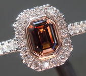 0.71ct Brown VS Emerald Cut Diamond Ring R9205