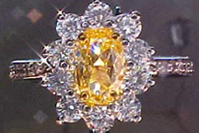 SOLD....Ring- GIA .58ct Fancy Intense Yellow-Orange Oval Shaped Diamond Micro Set Ring R1485