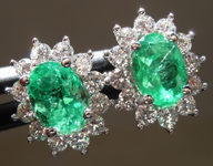 1.27cts Green Oval Emerald Earrings R9612