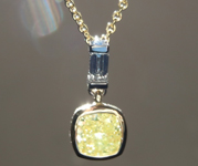 SOLD....0.61ct Yellow VS Cushion Cut Diamond Necklace R5988
