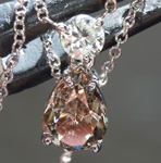 1.02ct Brown Pear Shape Diamond Necklace R9917