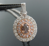 0.12ct Pink Oval Shape Diamond Necklace R10358