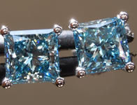 2.14ctw Blue VS Princes Cut Lab Grown Diamond Earrings R10538