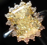 SOLD....Micro Set Halo Ring: 2.97ct W-X Yellow GIA Diamond Micro Set Ring R1109