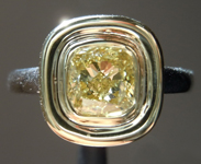1.03ct Brownish Yellow I1 Cushion Cut Diamond Ring R8254