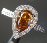 1.04ct  Brown-Yellow Pear Shape Diamond Ring R10060