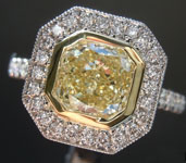 SOLD....1.66ct Light Yellow VS1 Cushion Cut Diamond Ring R4752