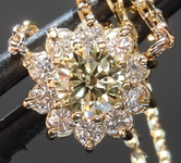 SOLD.....Yellow Diamond Pendant: .39ct Y-Z VS2 Round Brilliant Diamond Halo Necklace GIA R5573