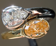 0.95ctw Orange and Colorless Diamond Ring R6065
