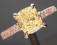 SOLD......1.13ct Yellow Cushion Cut Diamond Ring GIA R6390