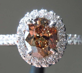 SOLD...1.01ct Fancy Deep Brown SI Oval Cut Diamond Ring R7499