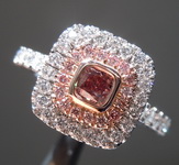 0.20ct Fancy Deep GIA Pink Cushion Cut Diamond Ring R7676