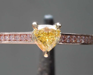 0.32ct Yellow SI2 Heart Shape Diamond Ring R7802