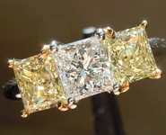 SOLD.........Diamond Ring: .75ct D SI1 Princess Cut Three Stone Diamond Ring GIA R809
