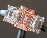 1.02ct Orangy Pink VS2 Emerald Cut Lab Grown Diamond Ring R9424
