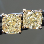 SOLD...2.03ct Y-Z Cushion Cut Diamond Earrings R9754
