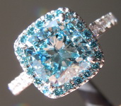 2.01ct Blue VS2 Cushion Cut Lab Grown Diamond Ring R9351